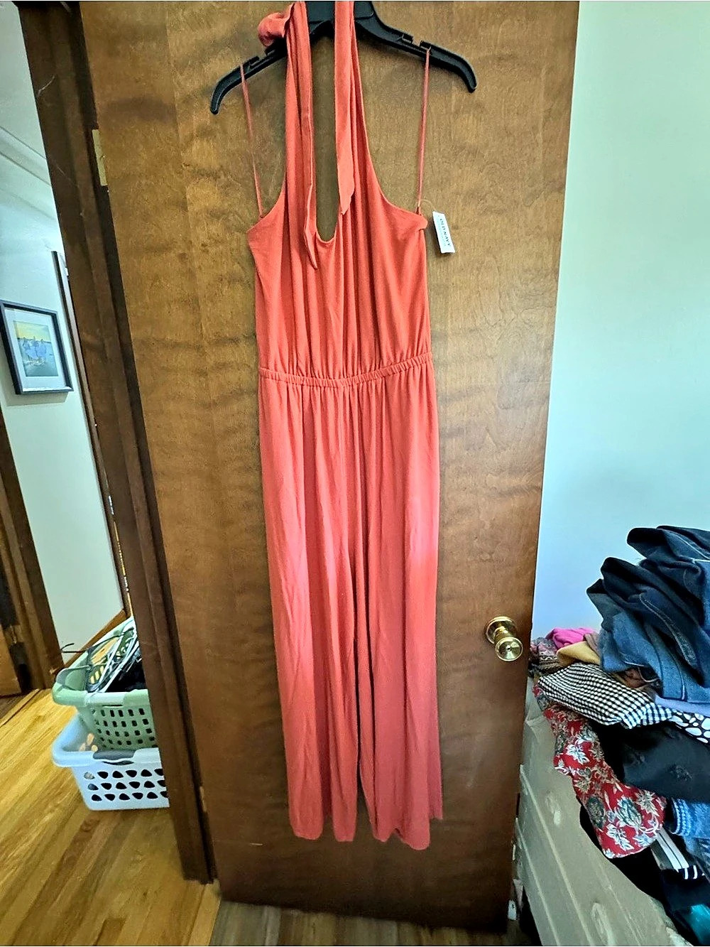 Old Navy Waist-Defined Halter Jumpsuit Pink Size Large
